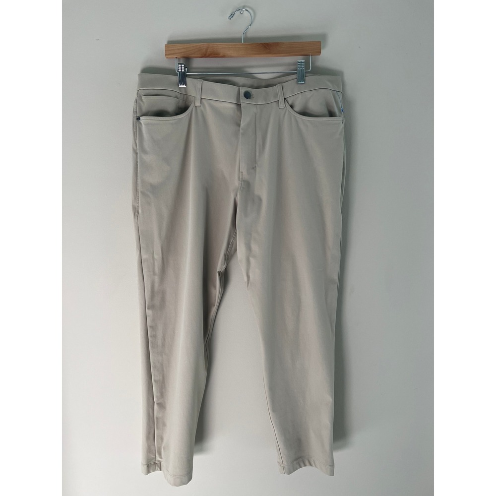 Lululemon ABC Slim-Fit Pant 32 Warpstreme Tan Khaki Mens 38 LM5AQRS